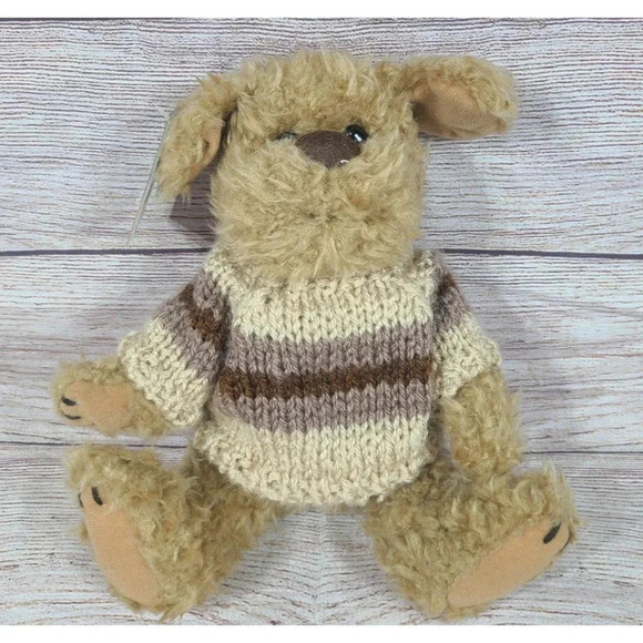 Vintage T.C. Dawson Fiesta Plush Collin Dog Stuffed Animal Knit Sweater 12" - Picture 1 of 3
